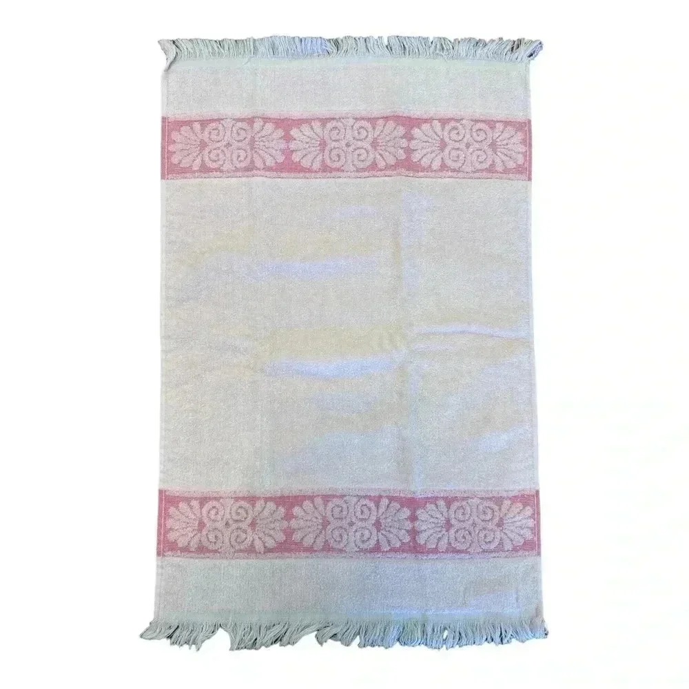 Cannon 1950s-1960s Monticello Pink Bath Towels Set of 6 Vintage Bath Linens - Picture 4 of 8